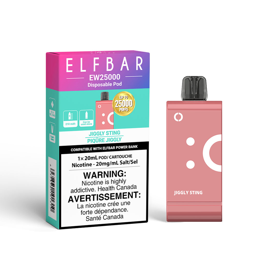 Elfbar EW 25k Disposable Pod Jiggly Sting 20ml, 20mg/ml nicotine strength, up to 25000 puffs.