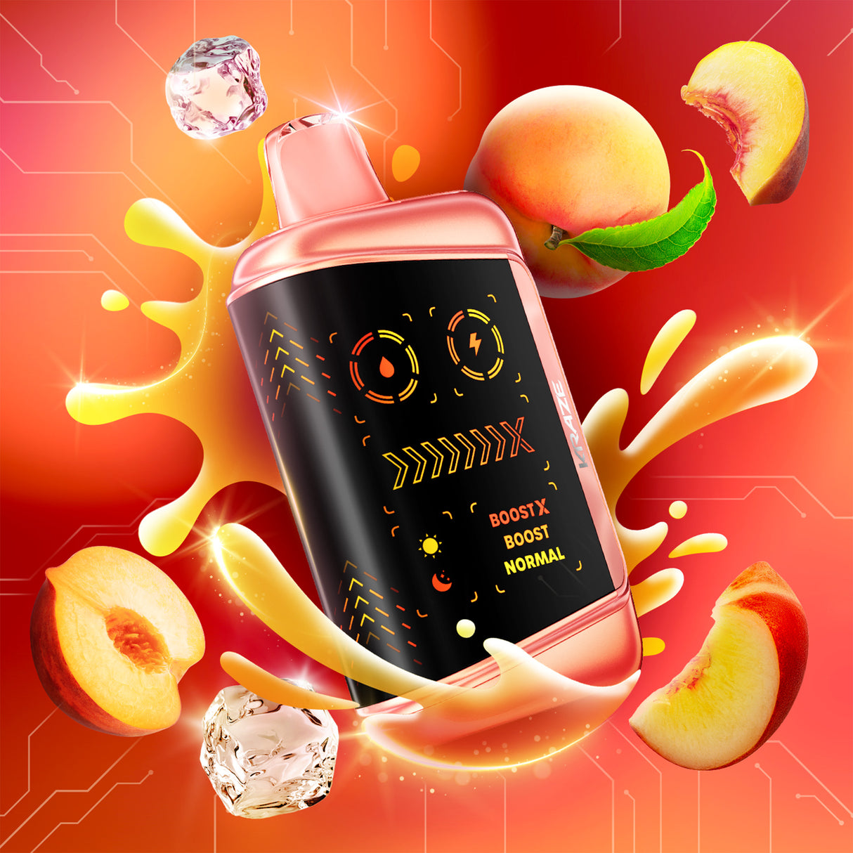 Juicy Peach Ice  - Kraze Mega X Disposable Vape