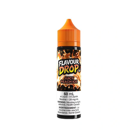 Juicy Peachy Ice Flavour Drop 60mL Nic Salt e-liquid with peach ice flavour
