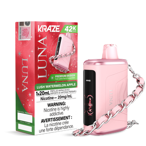 Lush Watermelon Apple - 42000 puffs - 20mg/ml nicotine strength - 20ml e-juice - KRAZE LUNA Disposable Vape 42K