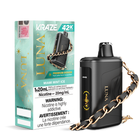 Miami Mint Ice - 42000 puffs - 20mg/ml nicotine strength - 20ml e-juice - KRAZE LUNA Disposable Vape 42K