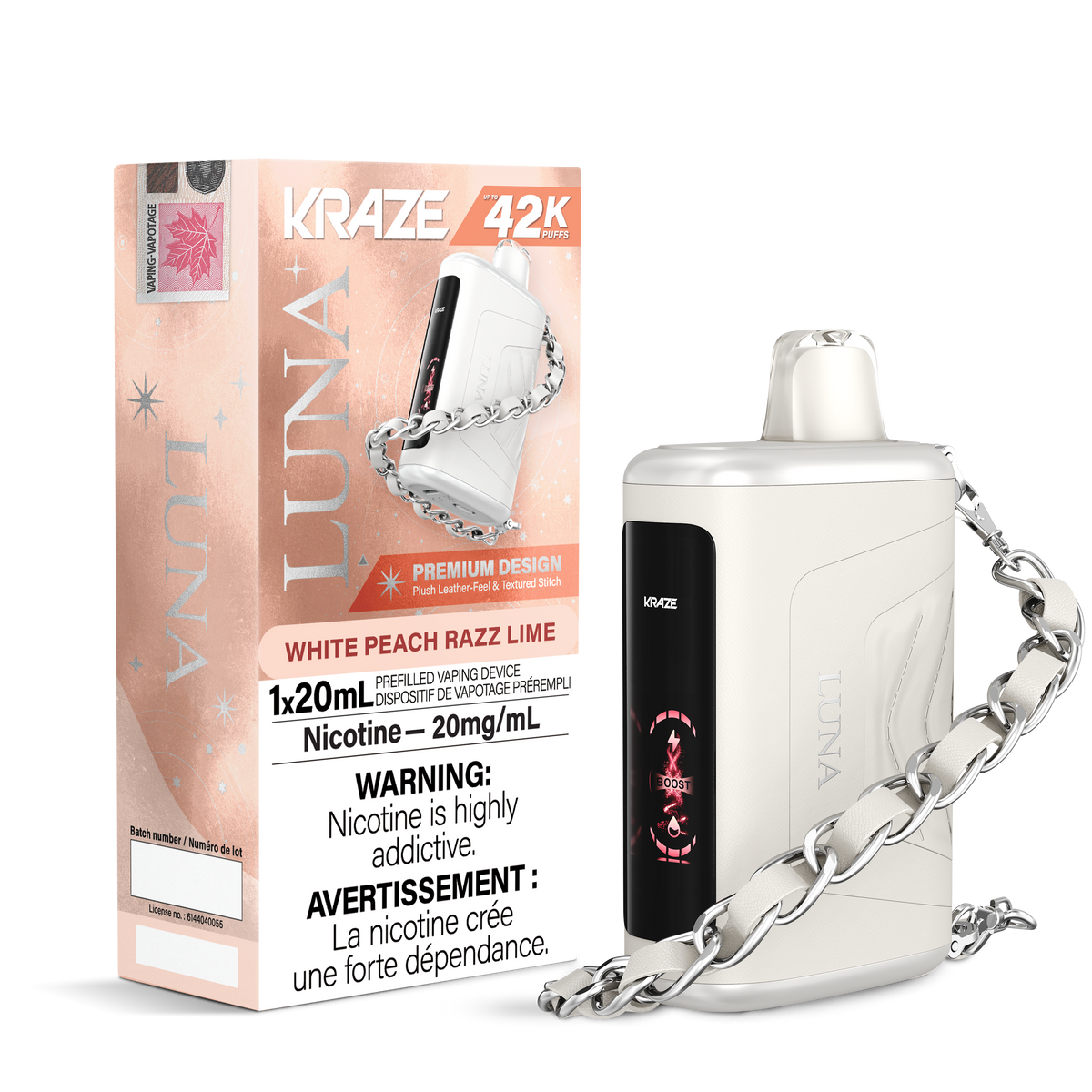 White Razz White Peach Razz Lime - Kraze Luna 42K Disposable Vape – Quality Vapes