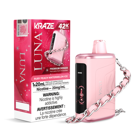 Ruby Peach Watermelon Ice - KRAZE Luna 42K Disposable Vape 42,000 Puffs, 20mg/ml