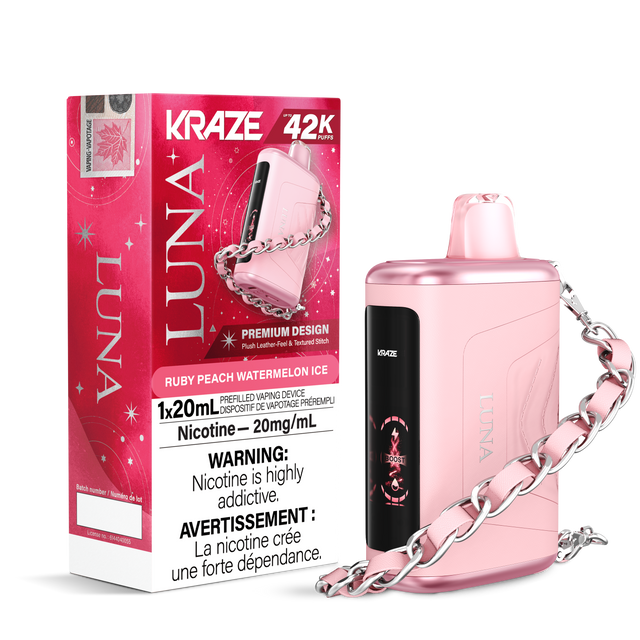 Ruby Peach Watermelon Ice - KRAZE Luna 42K Disposable Vape 42,000 Puffs, 20mg/ml