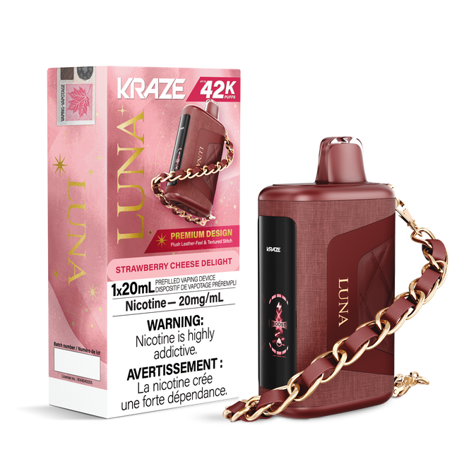 Strawberry Cheese Delight - KRAZE Luna 42K Disposable Vape 42,000 Puffs, 20mg/ml