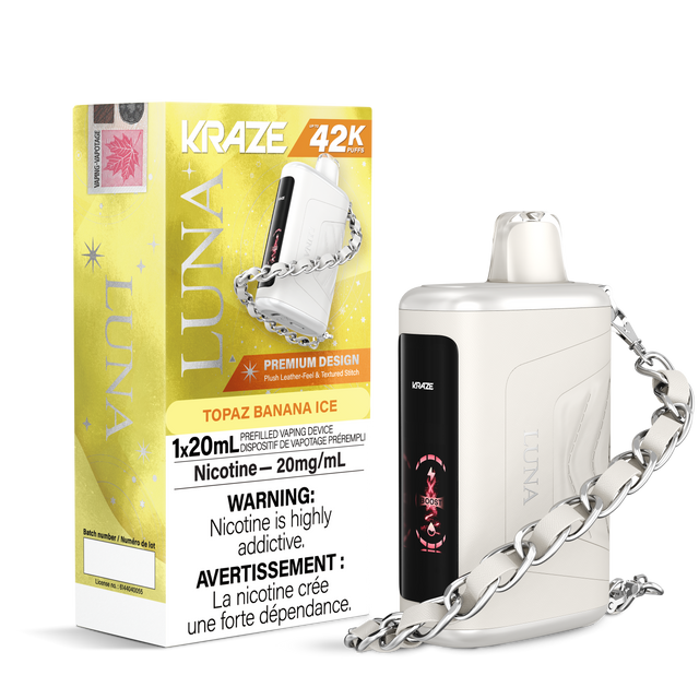 Topaz Banana Ice - KRAZE Luna 42K Disposable Vape 42,000 Puffs, 20mg/ml