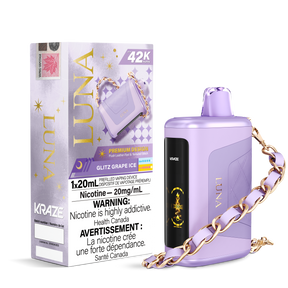 KRAZE LUNA 42k Puffs Disposable Vape, 20mL Prefilled vaping device - Glitz Grape Ice