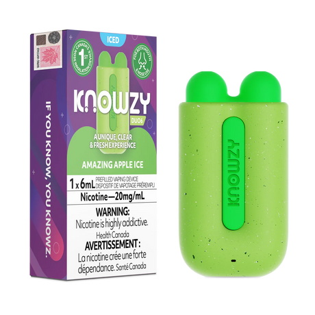 Knowzy-Duo6-Amazing-Apple-Ice 6ml 20mg/ml Prefilled Vaping Nose Inhalation Device