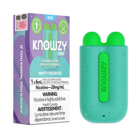 Knowzy-Duo6-Minty-Fresh-Ice 6ml 20mg/ml Prefilled Vaping Nose Inhalation Device