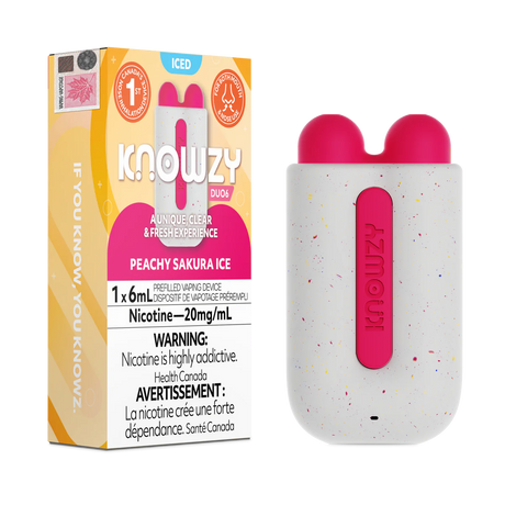 Knowzy-Duo6-Peachy-Sakura-Ice 6ml 20mg/ml Prefilled Vaping Nose Inhalation Device