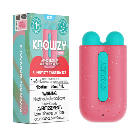 Knowzy-Duo6-Sunny-Strawberry-Ice 6ml 20mg/ml Prefilled Vaping Nose Inhalation Device