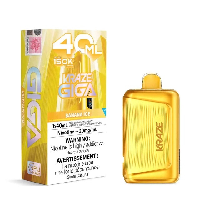 Banana Ice Kraze Giga 150K 150,000-puff disposable vape