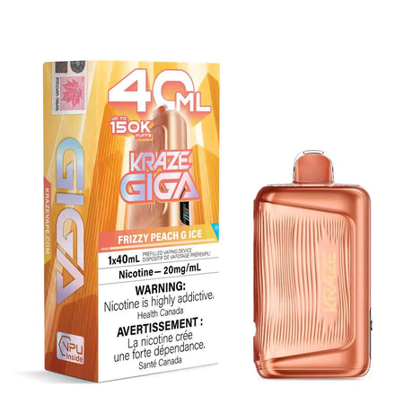 Frizzy Peach G Ice Kraze Giga 150K 150,000-puff disposable vape