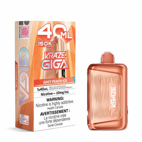 Juicy Peach Ice Kraze Giga 150K Disposable Vape 40mL 