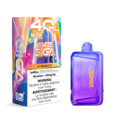 S. Mango G Kraze Giga 150K 40mL disposable vape