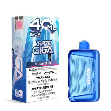 Blue Razz Ice Kraze Giga 150K Disposable Vape 40mL 