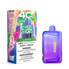 S. Apple G Kraze Giga 150K Disposable Vape 40mL 
