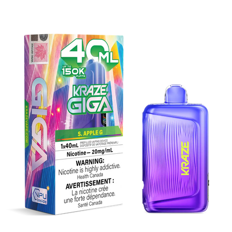 S. Apple G Kraze Giga 150K Disposable Vape 40mL 