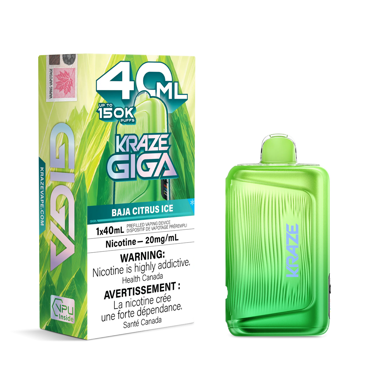 Baja Citrus Ice Kraze Giga 150K Disposable 40mL