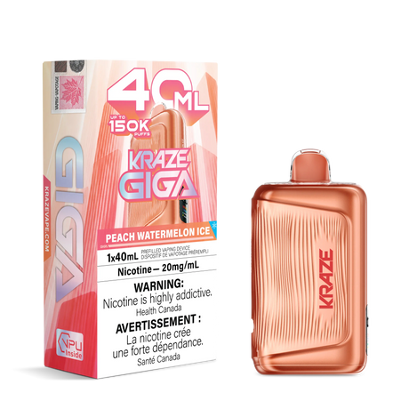Peach Watermelon Ice Kraze Giga 150K Disposable Vape 40mL