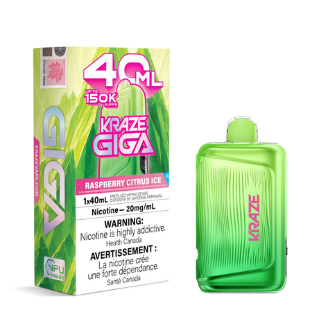 Raspberry Citrus Ice Kraze Giga 150K Disposable Vape 40mL