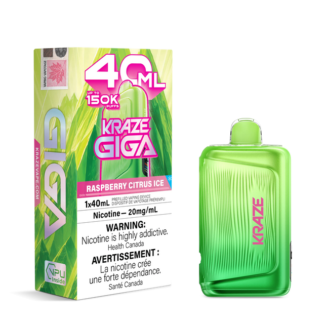 Raspberry Citrus Ice Kraze Giga 150K Disposable Vape 40mL