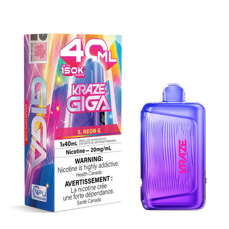 S. Neon G Kraze Giga 150K Disposable Vape 40mL 