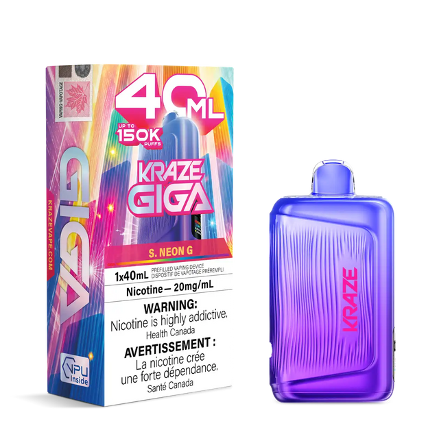 S. Neon G Kraze Giga 150K Disposable Vape 40mL 