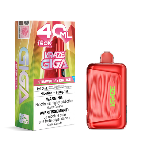 Strawberry Kiwi Ice Kraze Giga 150K 150,000-Puff Disposable Vape