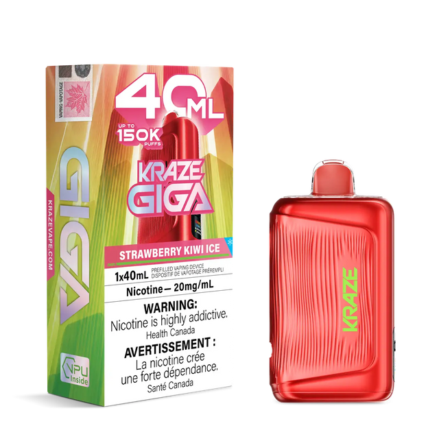 Strawberry Kiwi Ice Kraze Giga 150K 150,000-Puff Disposable Vape