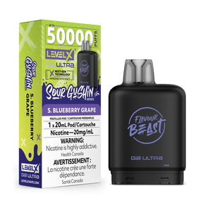 Blueberry Grape Sour Gushin Series Level X G2 Ultra 50000 Puffs Pod