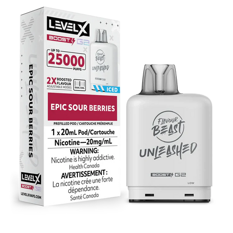 Epic Sour Berries - Flavour Beast Level X Boost G2 Pod Unleashed 25000 Puffs