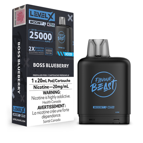 Boss Blueberry Iced Flavour Beast Level X Boost G2 Pod