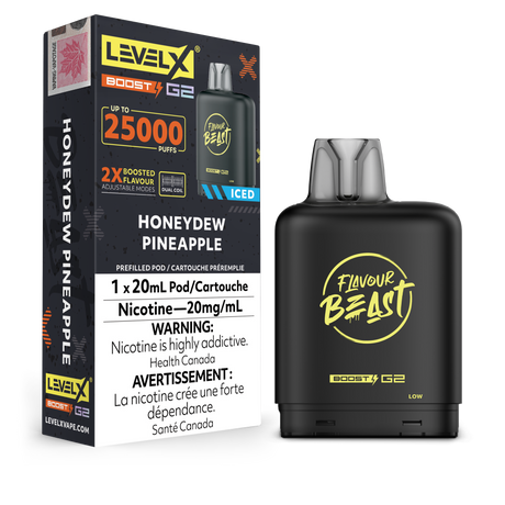 Honeydew Pineapple - Level X Flavour Beast Boost G2 Pod 25K Puffs, 20mg/ml