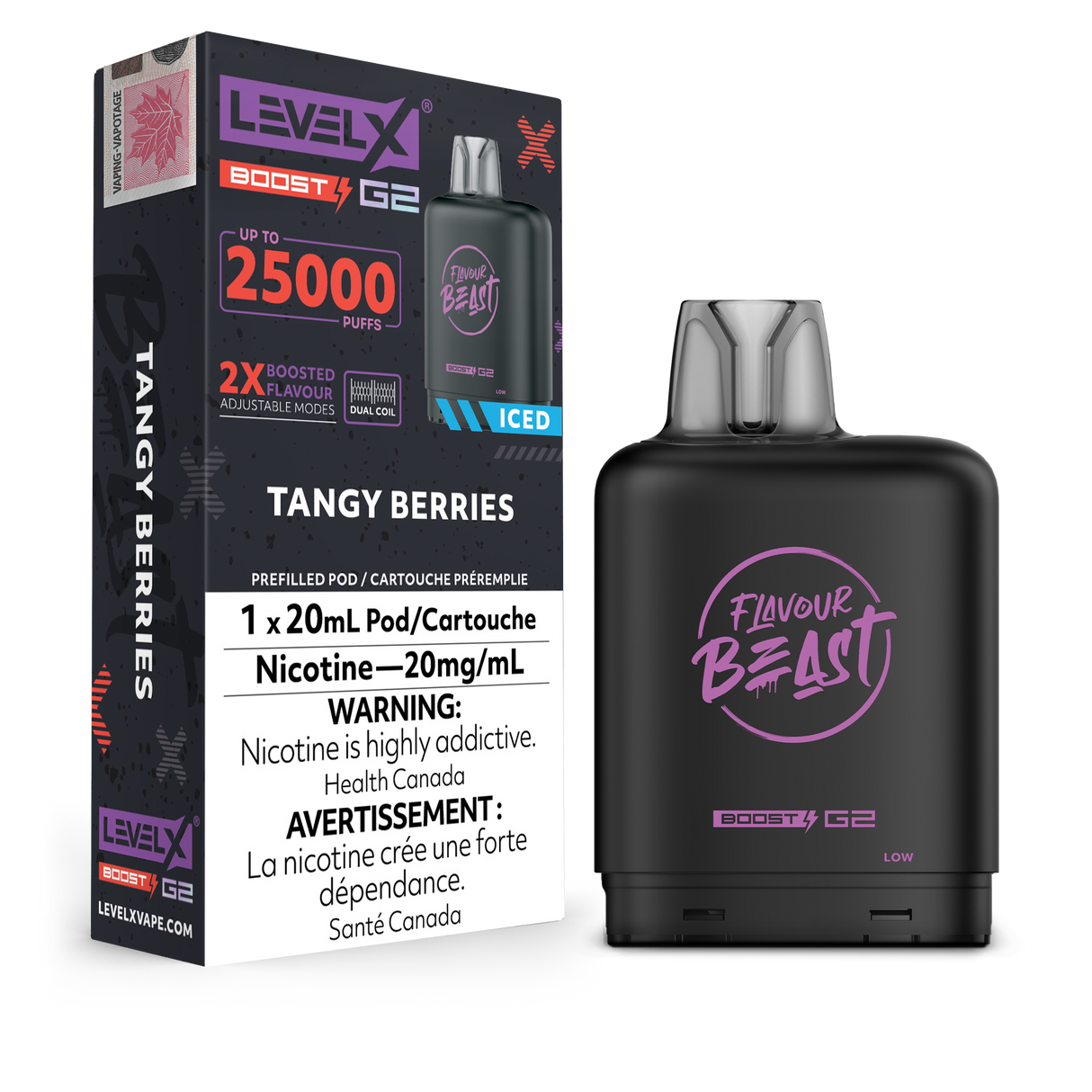 Tangy Berries - Level X Flavour Beast Boost G2 Pod 25K Puffs, 20mg/ml