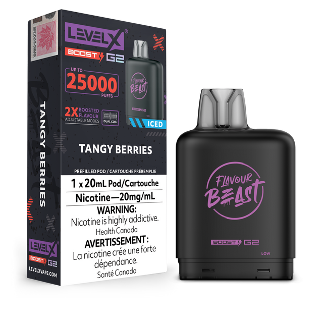 Tangy Berries - Level X Flavour Beast Boost G2 Pod 25K Puffs, 20mg/ml