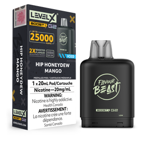 Hip Honeydew Mango Iced - Flavour Beast 25k Level X Boost G2 Pod - 25000 puffs - 20ml e-liquid - 20mg/ml nicotine