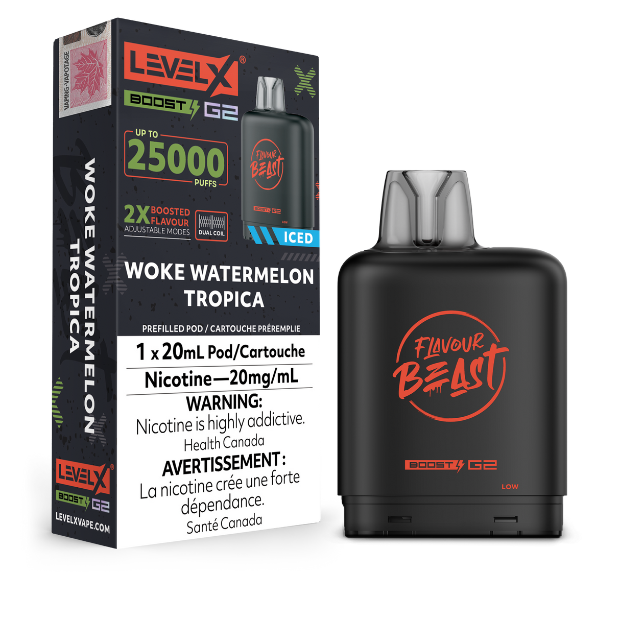 Woke Watermelon Tropica - Flavour Beast Level X Boost G2 Pod Tropical Watermelon upto 25000 puffs