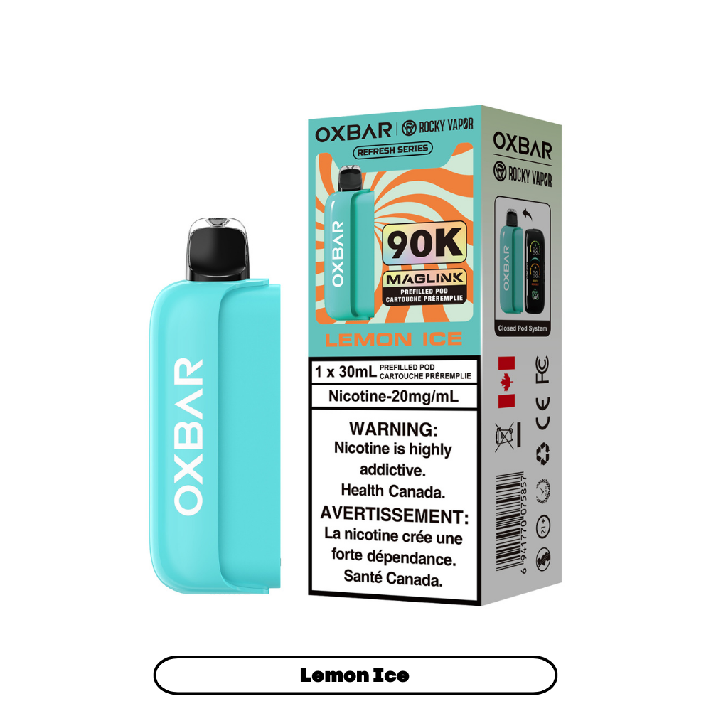 Rocky Vapor Oxbar Maglink Prefilled Pods 90K - Refresh Series - Lemon Ice