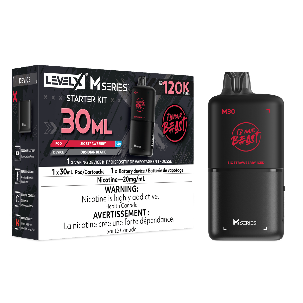 Sic Strawberry Iced Level X M Series Starter Bundle