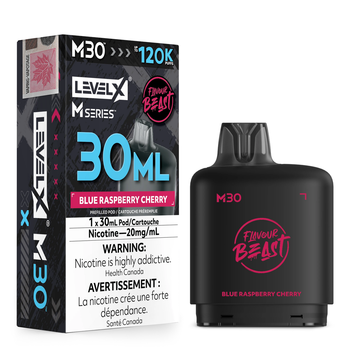Blue Raspberry Cherry Level X M Series 30mL Pod 120K