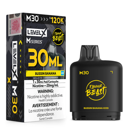 Bussin Banana Iced Level X M Series 30mL Pod 120K