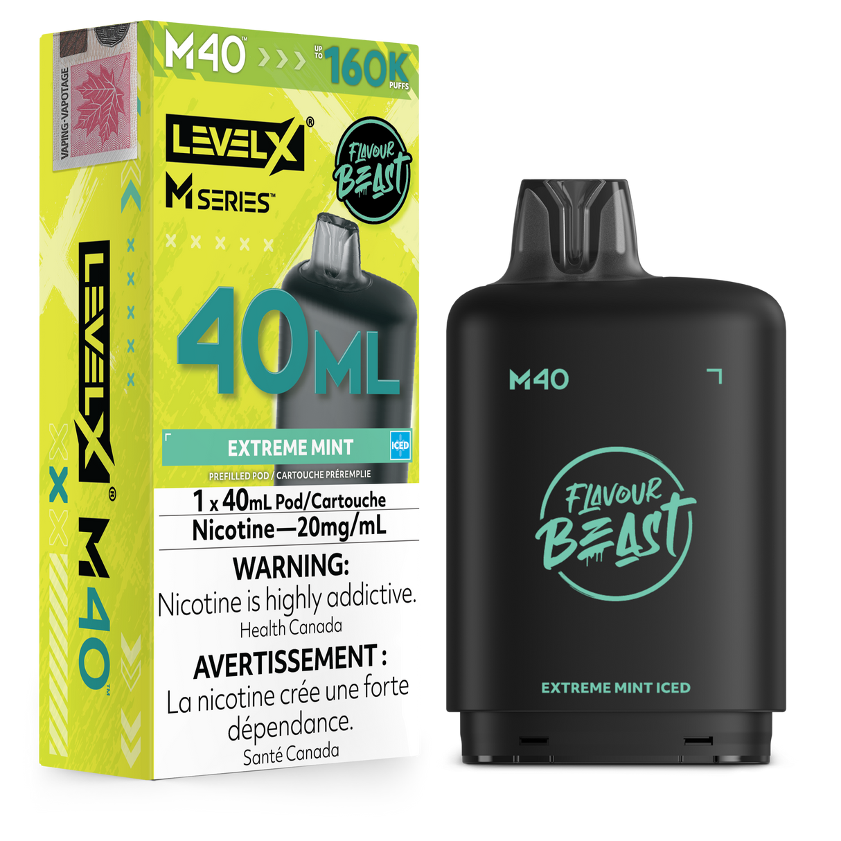 Etreme Mint Iced Level X M Series 40mL Pod – 160K