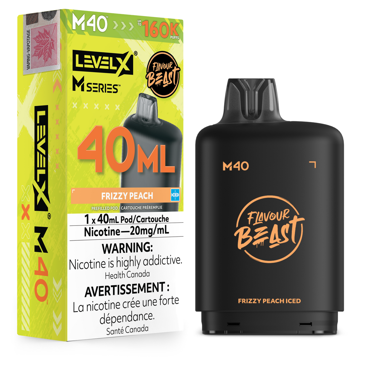 Frizzy Peach Iced Level X M Series 40mL Pod – 160K