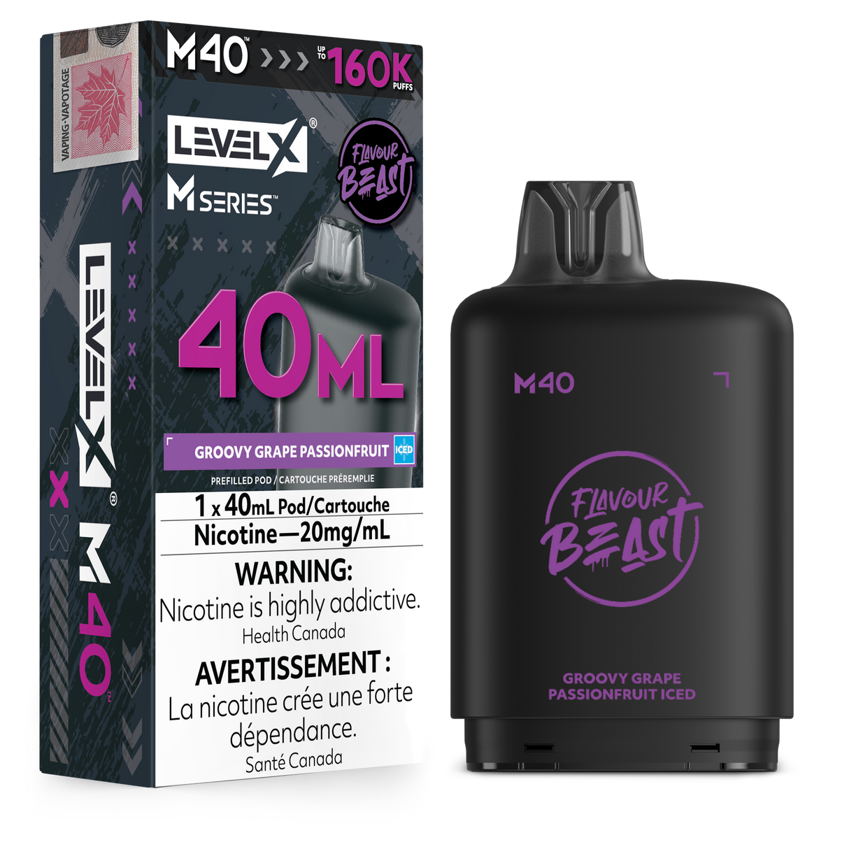 Groovy Grape Passion fruit Iced Level X M Series 40mL Pod – 160K