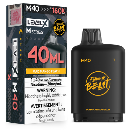 Mad Mango Peach Level X M Series 40mL M40 Pod 160K