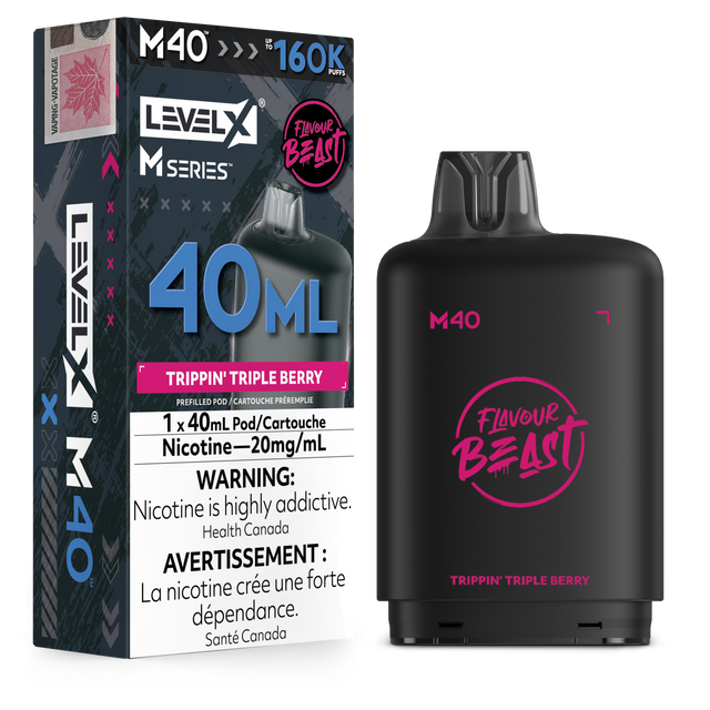 Trippin Triple Berry Level X M Series 40mL M40 Pod 160K
