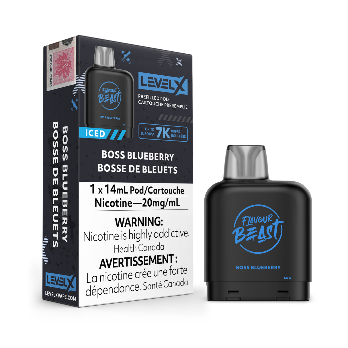 Boss Blueberry Iced - Level X Flavour Beast Prefilled Pod 14mL