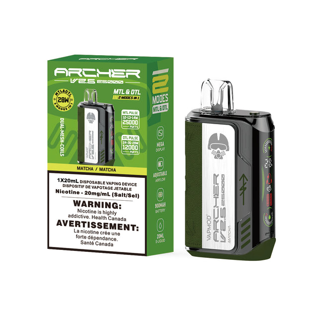 VAPMOD ARCHER VAPE 25K DISPOSABLE V2.5 - Matcha