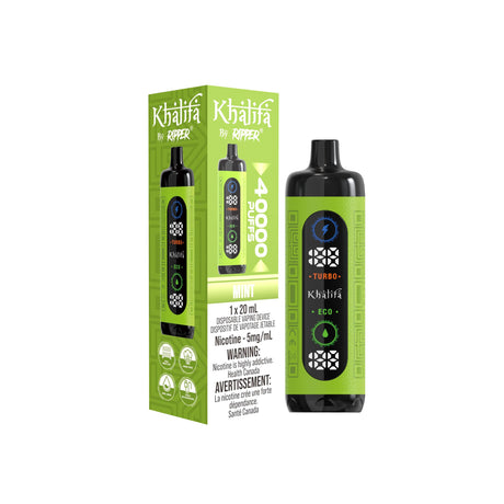 Khalifa Bar by Ripper Mint flavour - pure, refreshing mint with up to 40,000 puffs of premium hookah vaping.